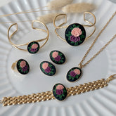 Completo cammeo in flowers gold