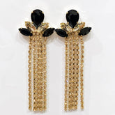 Orecchini con fili in strass - Indaco Shop