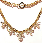 Collana con pietre swarovsky e perle - Indaco Shop