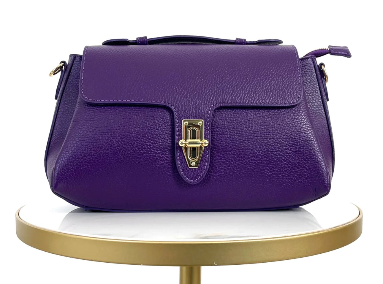 Borsa lucchetto vera pelle