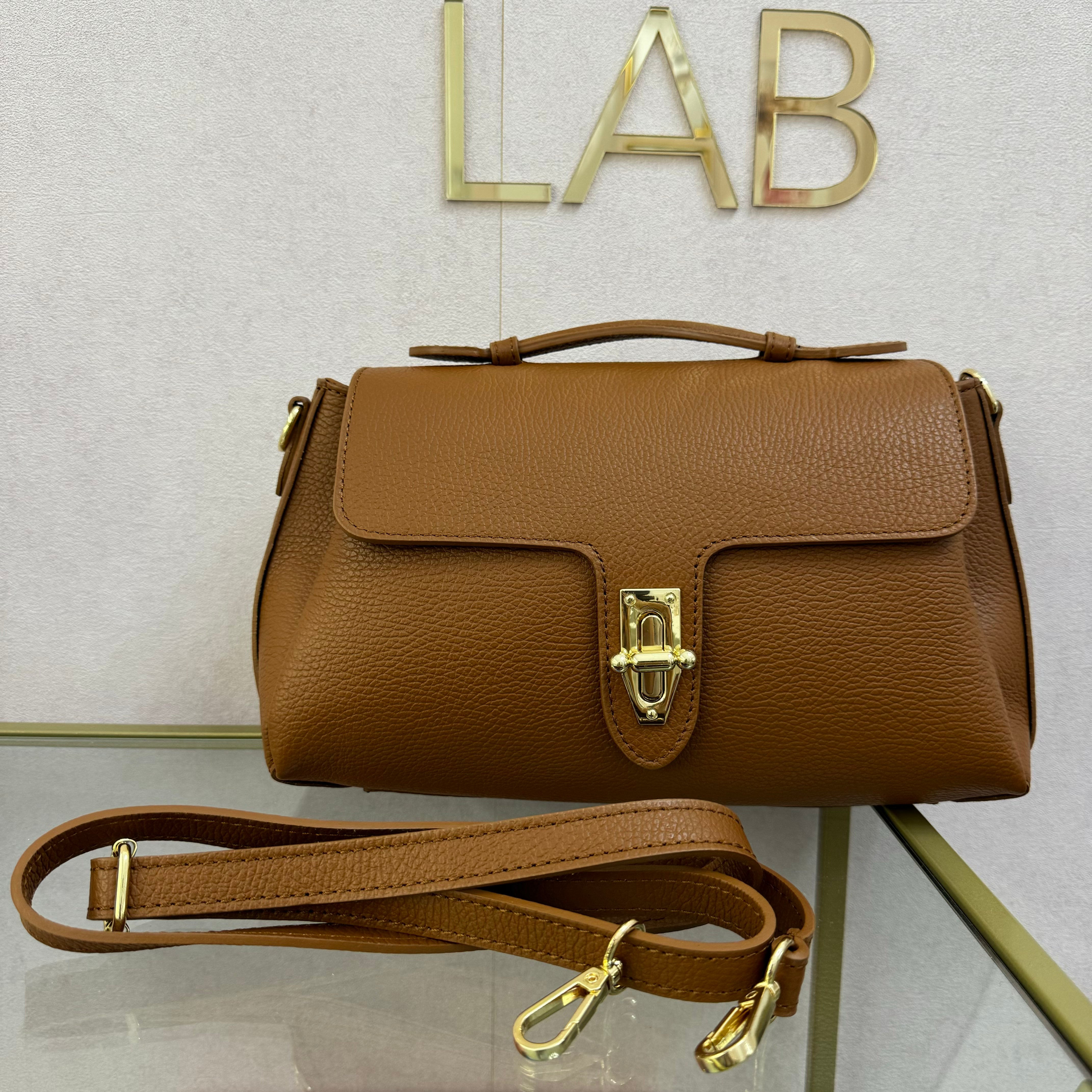 Borsa lucchetto vera pelle