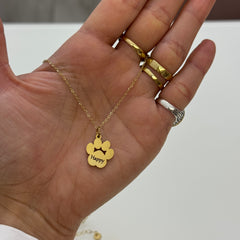 Collana zampa con incisione
