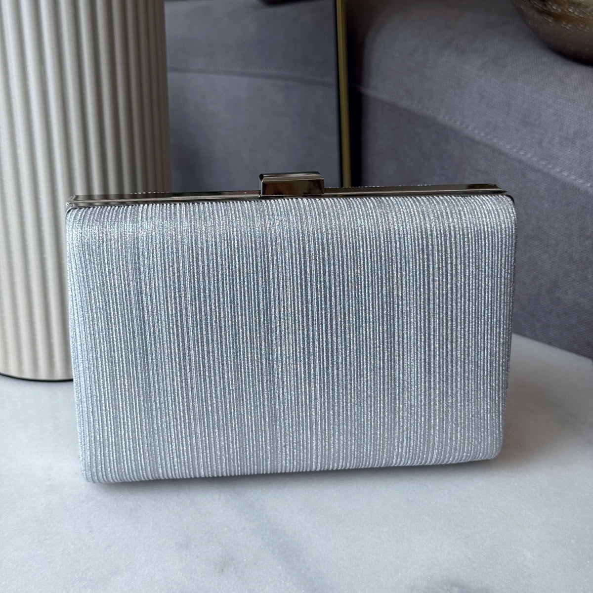 Clutch argento brillantinato