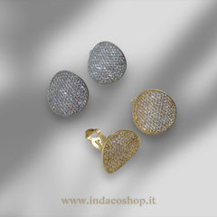 Orecchini bottoni strass con clip