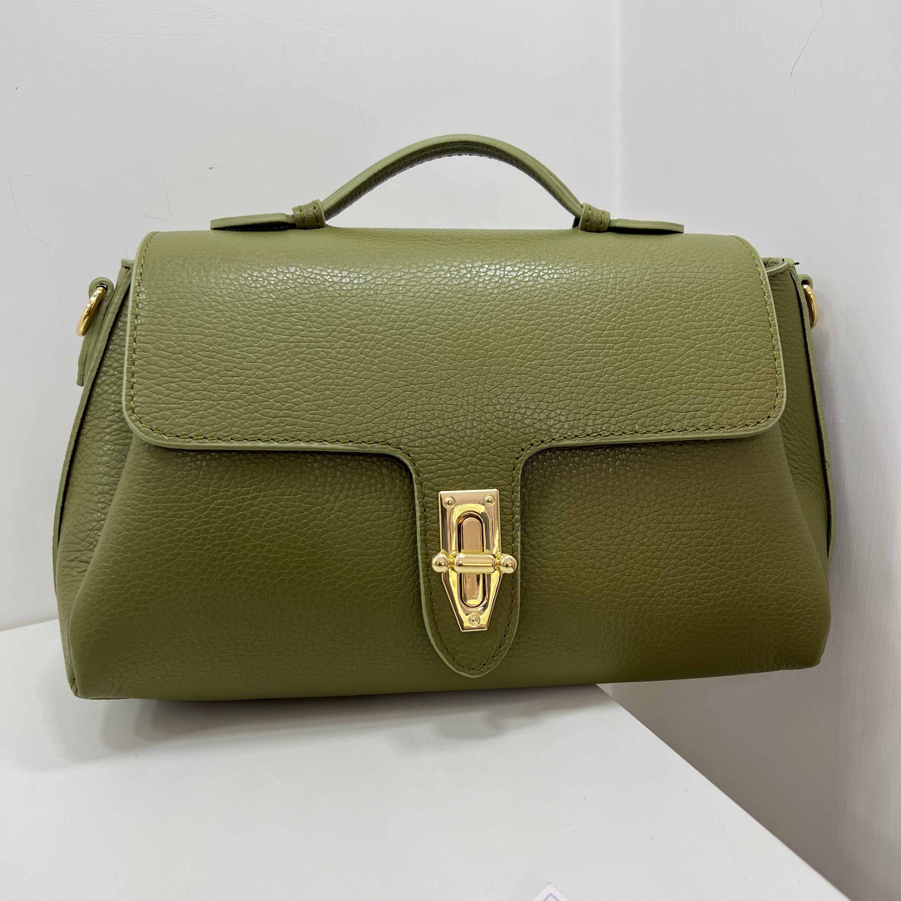 Borsa lucchetto vera pelle